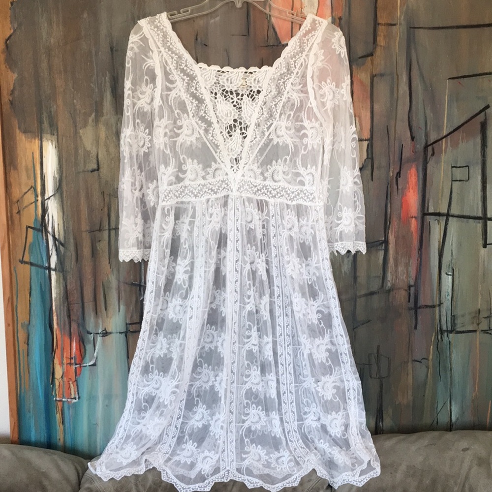 Lace crochet babydoll dress